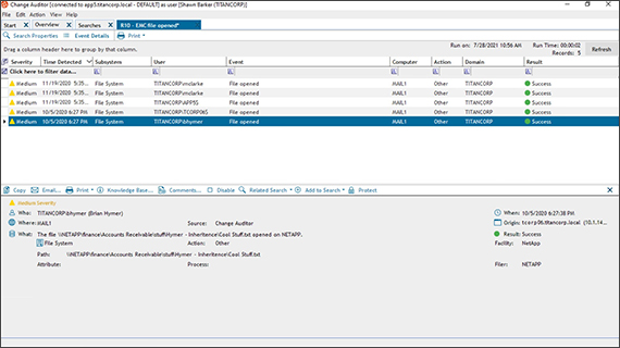 Change Auditor for EMC - EMCのセキュリティ監視