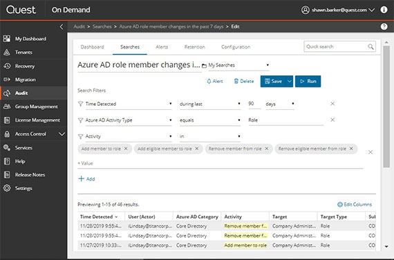 Responsive, flexible search with our Office 365 auditing tool